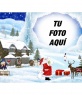 Postal de navidad con fondo de dibujo paisaje navideño