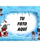 Postal de navidad, Santa Claus en paisaje helado