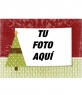 Postal de navidad para personalizar con una foto de tu elección con adorno de