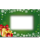 Postal navidad fondo verde con regalos para poner tu foto de fondo