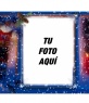 Preciosa tarjeta de navidad para personalizar con tu foto, fondo de nieve, santa