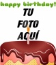 Postal de cumpleaños personalizable, consistente en un montaje que incluye en tu fotografía digitalizada un \