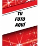 Postal de navidad personalizable con una foto que aparece en un frame en forma de