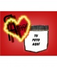 Postal de San Valentín, fondo de color rojo con un corazón