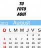 Calendario de Agosto de 2013 personalizable con tu foto