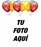 Postal de cumpleaños. Con globos de colores para poner tu foto de fondo.