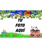 Marco para doros de ositos felices con bordes verder y de flores