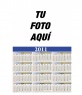 Calendario en Inglés para el 2011, cuerpo de  colores ocre y azul, personalizable