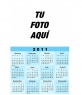 calendario del año 2011 en Inglés y fondo azul