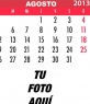Calendario de Agosto de 2013 para personalizar con tu foto online