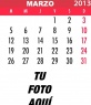 Calendario de Marzo del 2013 para personalizar con tu foto online