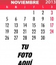 Calendario de Noviembre de 2013 para personalizar con tu foto online