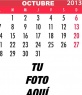 Calendario de Octubre de 2013 para personalizar con tu foto online