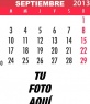 Calendario de Septiembre de 2013 para personalizar con tu foto online