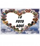Postal con forma de corazón hecho con parejas del mundo