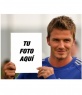 Montaje fotográfico para salir en la portada del libro de David Beckam, que muestra
