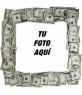 Marco para fotos hecho con billetes de dolar para poner tu foto de fondo