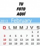 Calendario de Febrero de 2013 personalizable con tu foto
