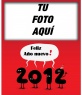 Postal para felicitar el nuevo año 2012, con los números felicitando un Feliz año