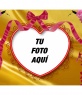Postal con flores y lazos en forma de corazón donde podrás poner tu foto de fondo