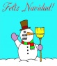 Fotomontaje de Muñeco de nieve deseando Feliz