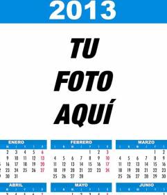 Calendario del 2013, para personalizar con tu propia foto