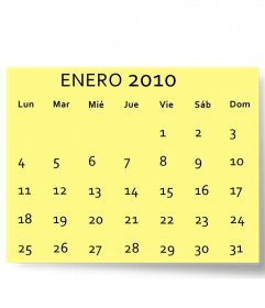 Calendario de enero 2010 para imprimir Calendario de enero 2010 para imprimir