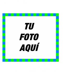 marco para fotos de cuadrados rosa y verde.
