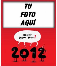 Tarjeta de felicitación del nuevo año 2012, con los números felicitando el año