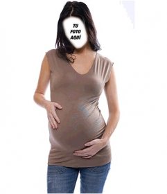 Montaje fotográfico con una embarazada como marco de la cara de la fotografía que tu elijas. Sube una foto, y encuádrala tantas veces como sea necesario, para luego guardar o enviar el 