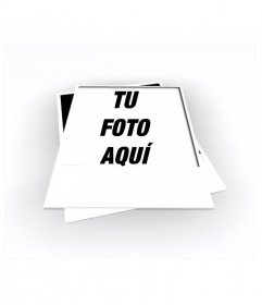 Marco para fotos estilo polaroid en 3D sobre un fondo blanco