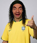 Fotomontaje para ser Ronaldinho, con la camiseta del Brasil