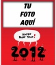 Tarjeta de felicitación del nuevo año 2012, con los números felicitando el año nuevo.