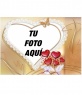Marco para fotos con forma de corazon, con detalles de palomas blancas y corazones