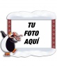 Marco para fotos con piguino patinando