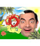 Marco para fotos dibujado de león sonriendo en la jungla
