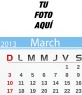 Calendario de Marzo de 2013 personalizable con tu foto