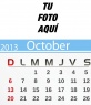 Calendario de Octubre de 2013 personalizable con tu foto