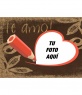 Postal con el texto Te amo dibujada con lápiz