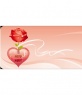 Postal de San Valentín con rosas y corazón