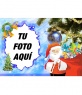 Santa Claus llevando los regalos, marco para fotos