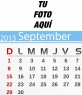 Calendario de Septiembre de 2013 personalizable con tu foto
