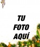 Tarjeta de felicitación de Navidad, con bordes de adornos navideños