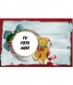 Postal de navidad con osito de peluche y lazo