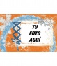 Marco para fotos de navidad en colores naranja y azul