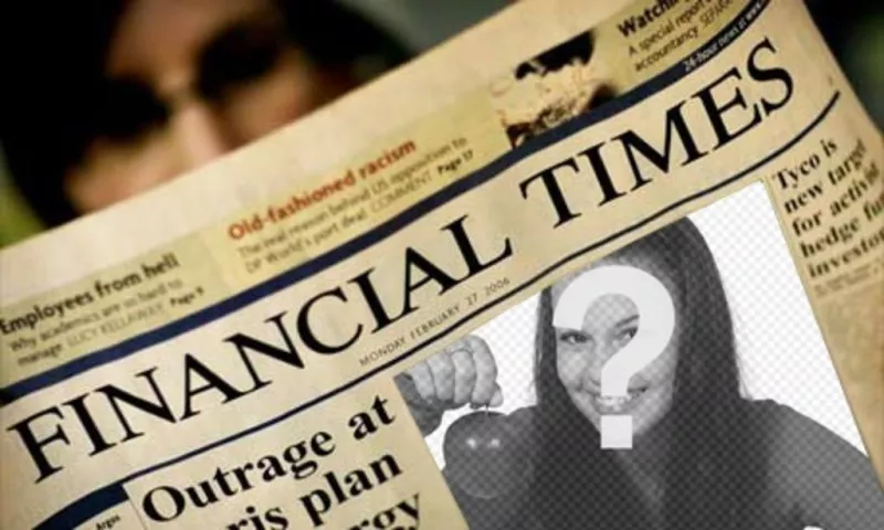 Foto montaje del Financial Times. Sube tu foto y se la portada del periódico..