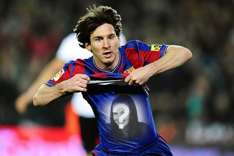 Fotomontaje para poner tu foto en la camiseta de Leo Messi. ..