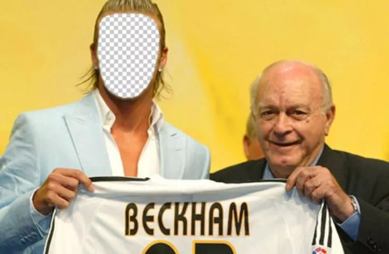 Fotomontaje para poner tu cara en David Beckham del Real Madrid ..
