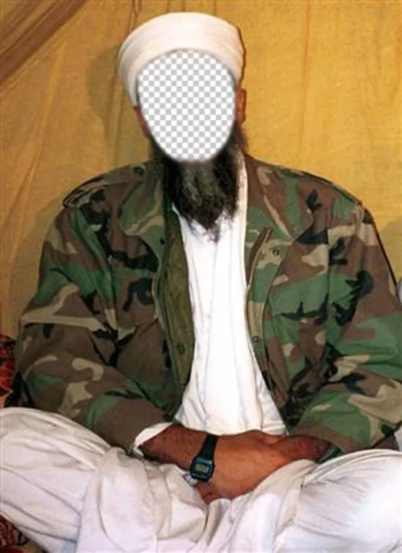 Ahora puedes ser Osama Bin Laden con este montaje para añadir tu rostro ..