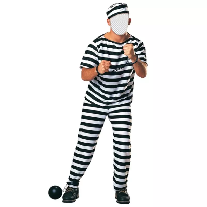 Disfraz de un preso con cadenas para editar con tu foto online ..